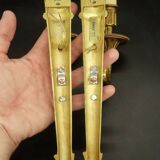 Pair of large Louis XVI style quiver sconces from Lucien GAU - gilded bronze