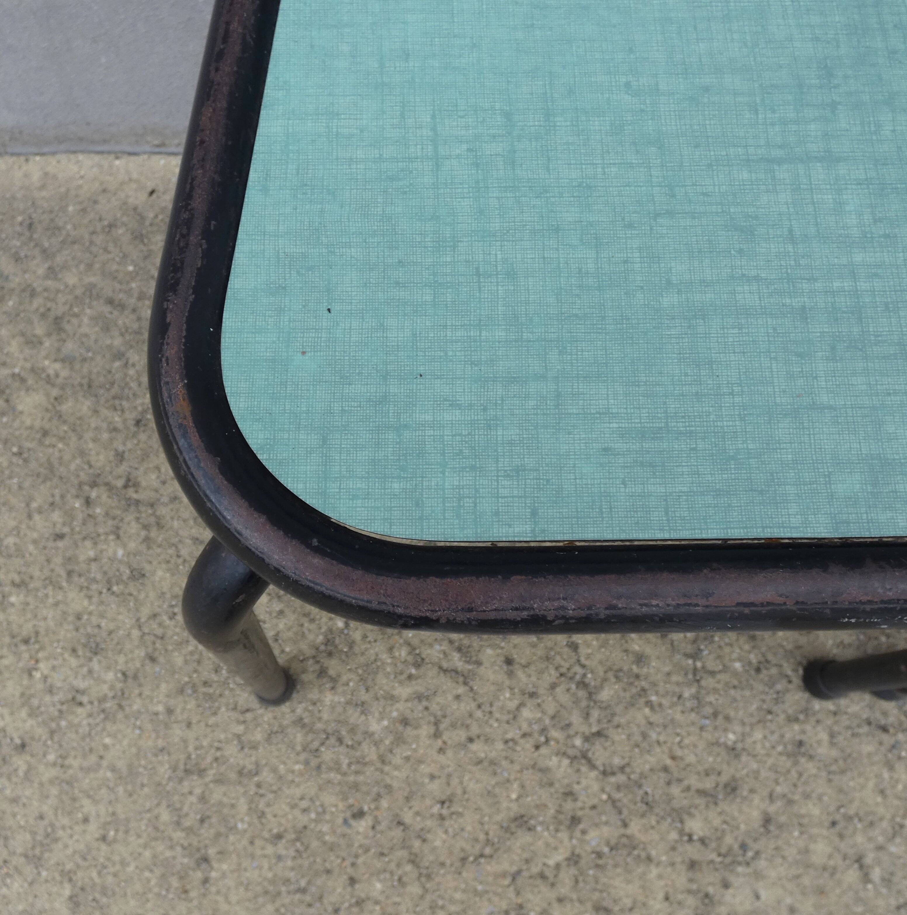 6 chaises en formica vert mint design vintage