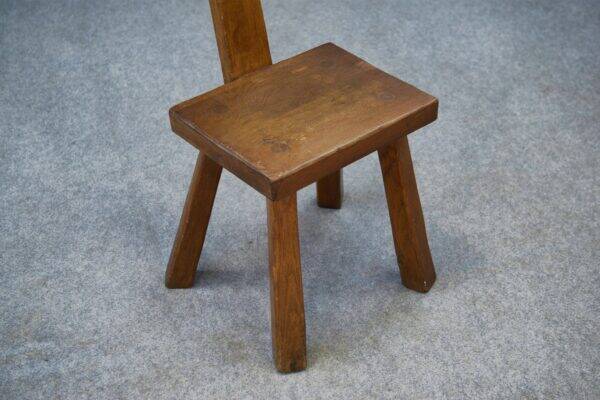 Brutalist chair in solid oak, 1950s