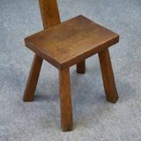 Brutalist chair in solid oak, 1950s
