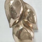 Plateau feuille laiton massif vintage