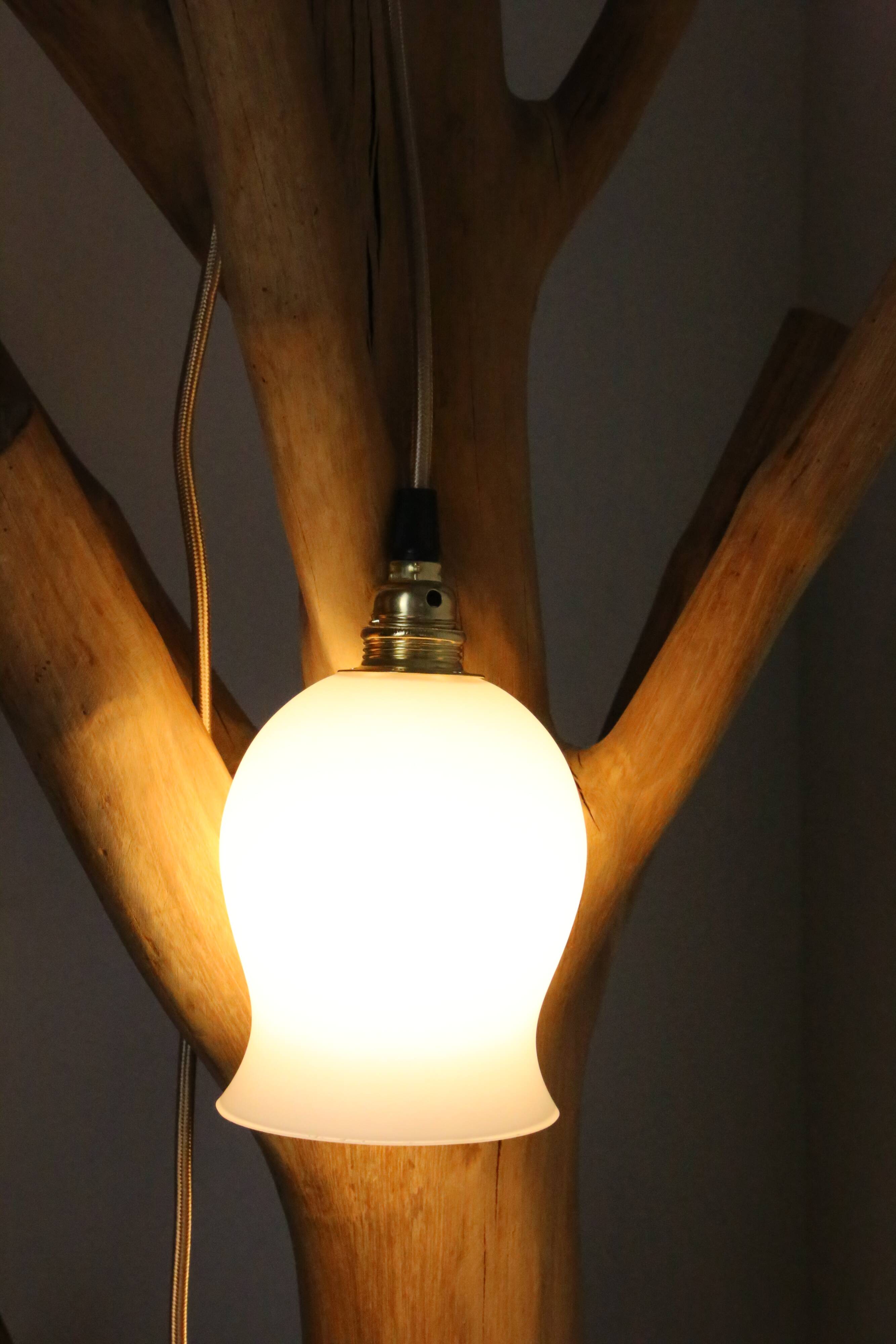 Lamp in white matte opaline, vintage