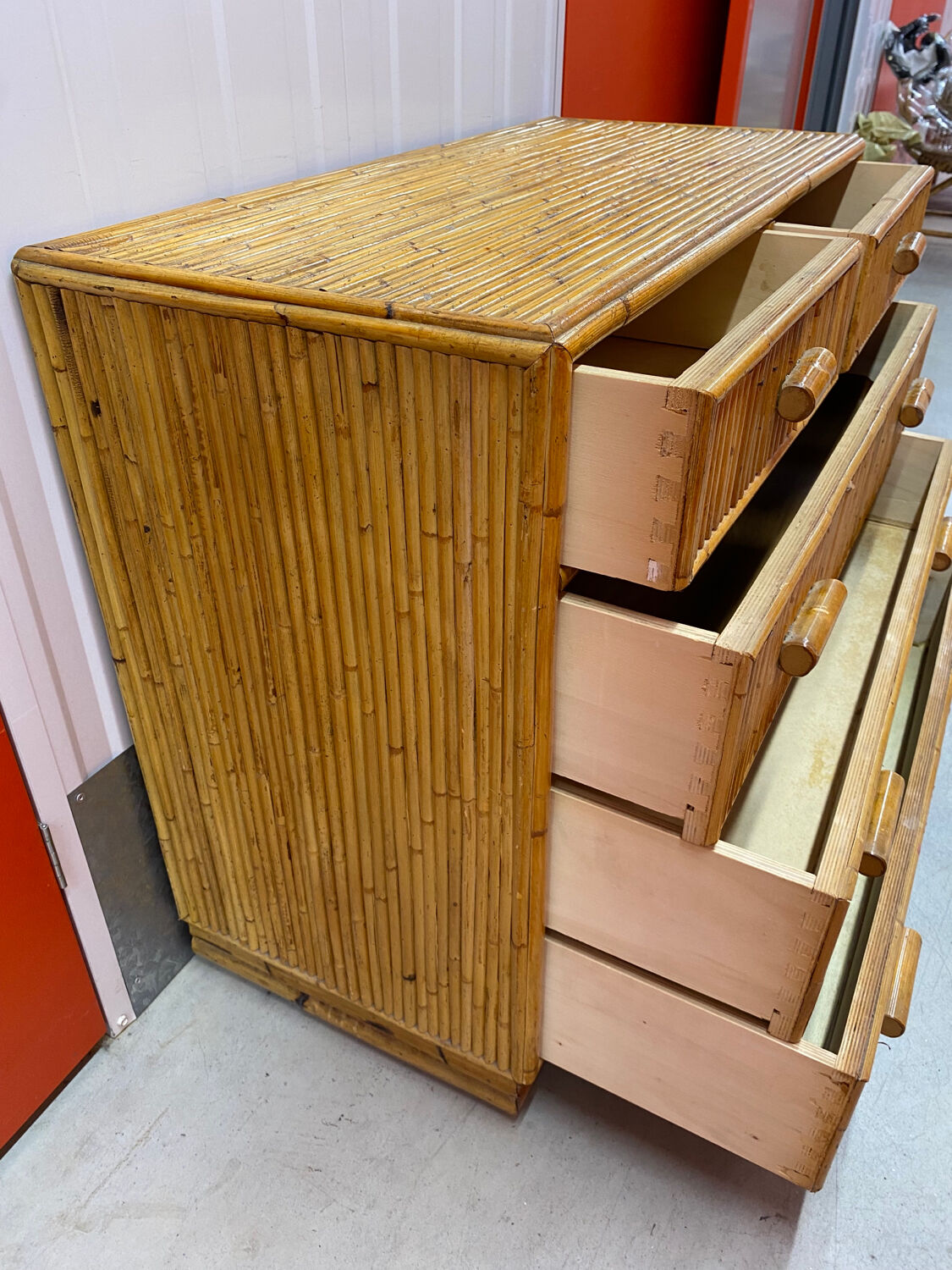 Commode bambou vintage
