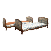 Pair of Louis XV style daybed in stained wood XX century