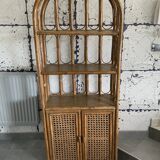 Vintage bamboo bookcase shelf