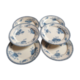 Set of 6 flat plates royalat sarreguemines