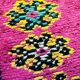 Moroccan boucherouite rug fuchsia in recycled cotton 150x275cm