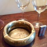 Vintage brass round ashtray