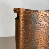 Original Metal Copper and Rattan Hollywood Regency Umbrella Stand Germany, 1950s