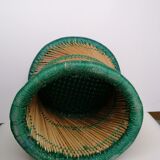 Bamboo and rope pouf