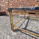 Vintage table basse chrome et laiton dore