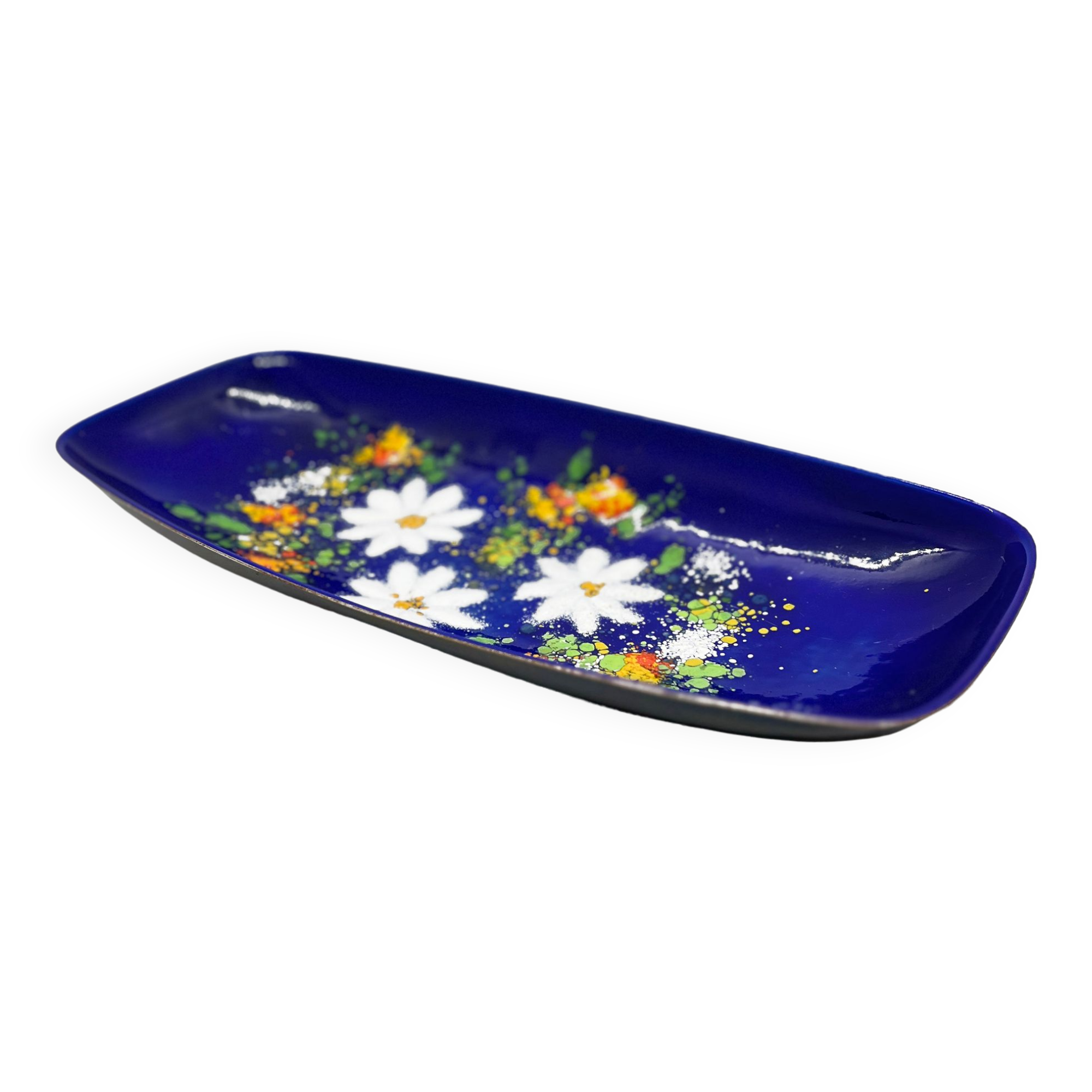 Enameled platter, copper bowl, Germany, 1960s