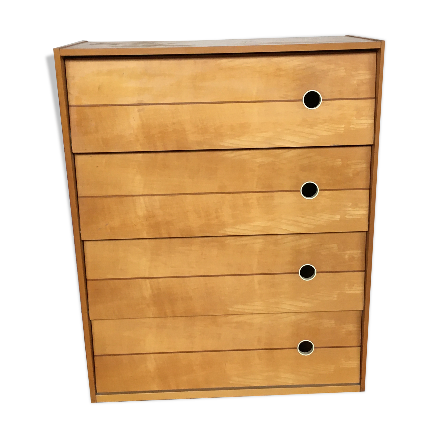 Shoe cabinet in light wood year 1960 vintage