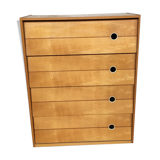 Shoe cabinet in light wood year 1960 vintage