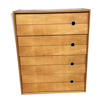 Shoe cabinet in light wood year 1960 vintage