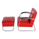 Set of Bauhaus Armchair with Foot Stool attributed to Mucke Melder, 1930s