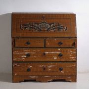 Swedish drop-leaf desk, antique – Scandinavian folk furniture – year 1783