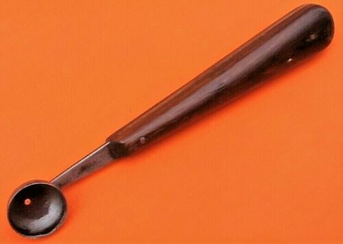 Culinary art Parisian spoon XIXth Melon / Apple .. Rosewood handle