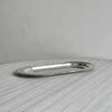 Petit plateau ovale vintage en métal léger brillant