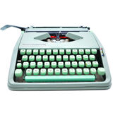 Green lime leaf typewriter hermes