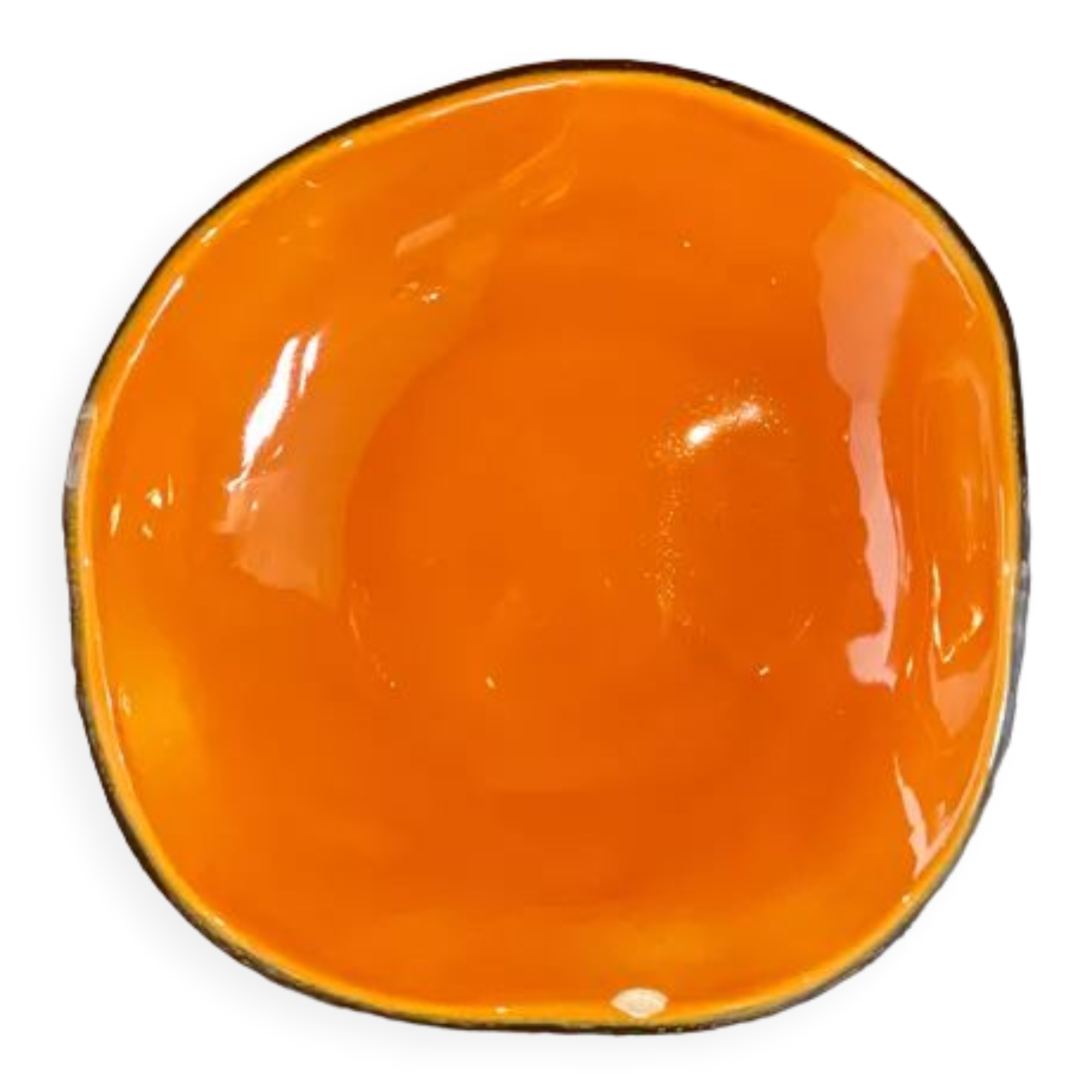 Orange ceramic dish