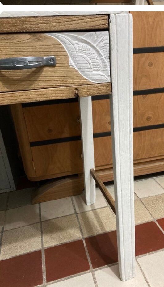 Art deco dressing table restyled in white and wood