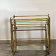 Trio of coffee tables "Nido" brass and glass Italy 70s
