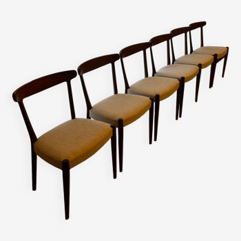 6 chaises scandinaves en teck