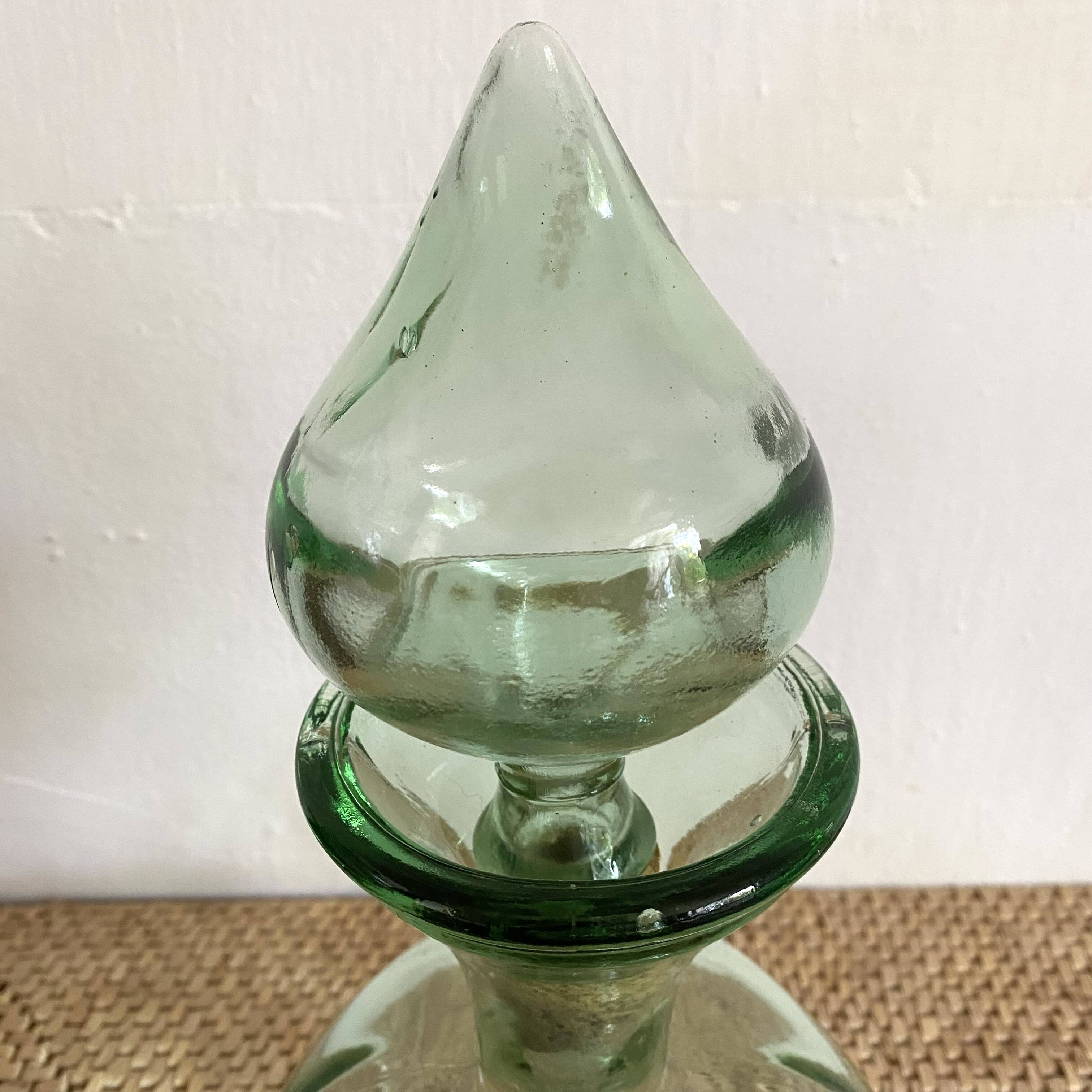 Vintage carafe in light green glass