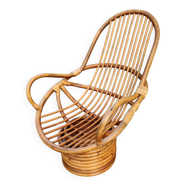 Fauteuil pivotant 360 en rotin