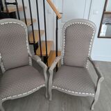 Restored pair of Voltaire armchairs