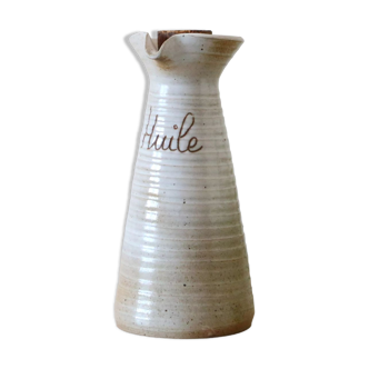 Bottle of stoneware oil, Marais sandstone, vintage French