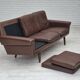 1970s, Danish 3-seater sofa, original brown leather.