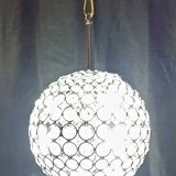 Magnificent modern suspension of very good quality, Sputnik type. Chrome steel, crystal pendants