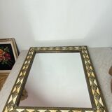 Oriental mirror in bone, copper and brass