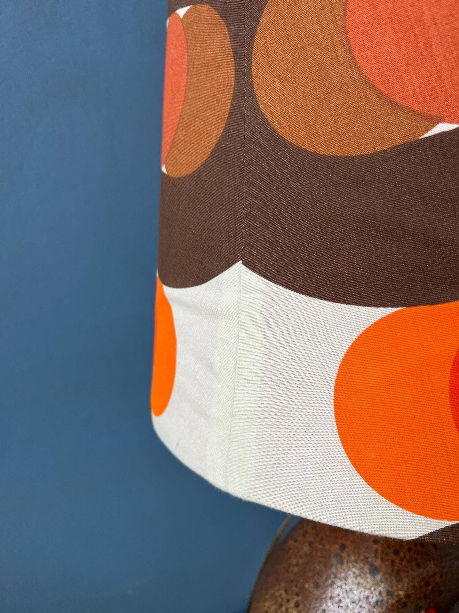 Orange ceramic West Germany floor lamp with dotted shade
