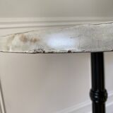 Bistro table, vintage side table, cast iron legs, imitation resin top