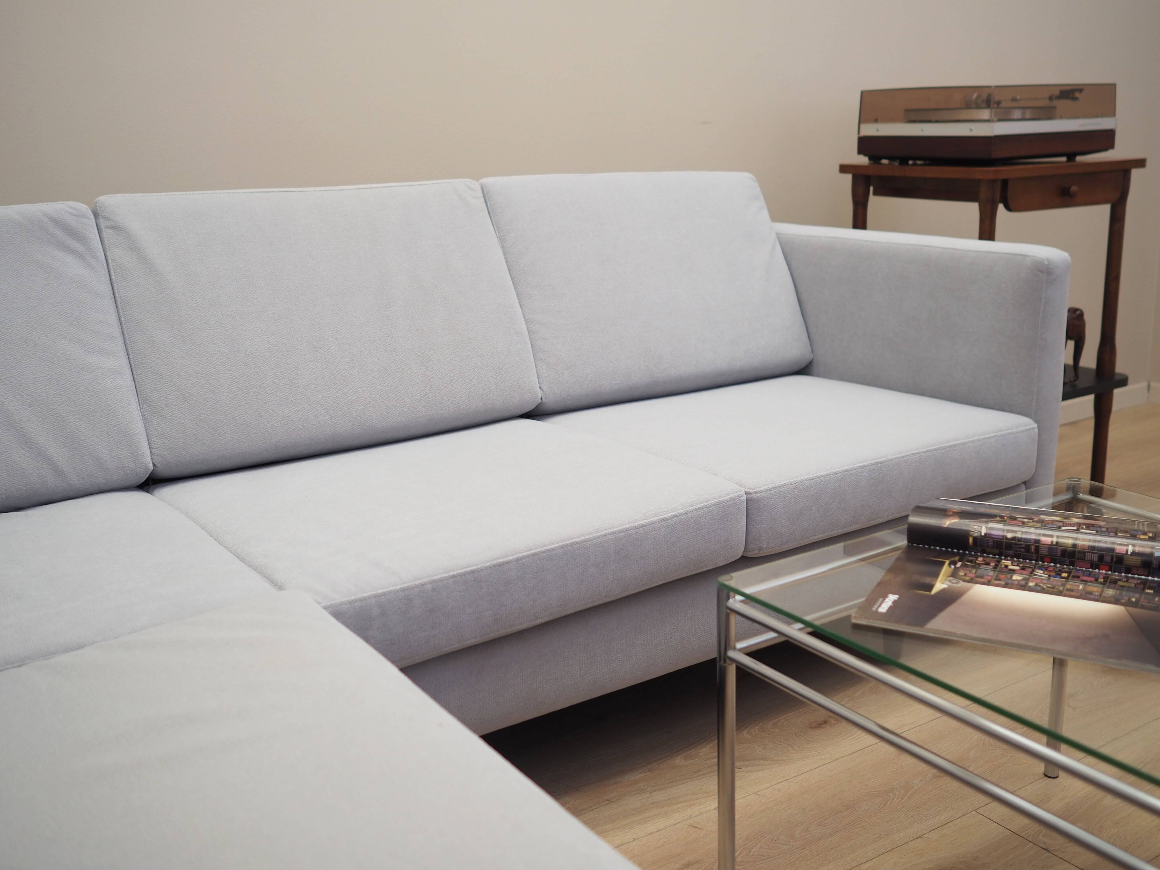 Grey corner sofa, Danish design, 1990s, production: Denmark