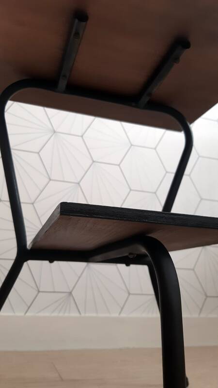 1960s modernist side table – tubular structure & double top