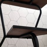 1960s modernist side table – tubular structure & double top