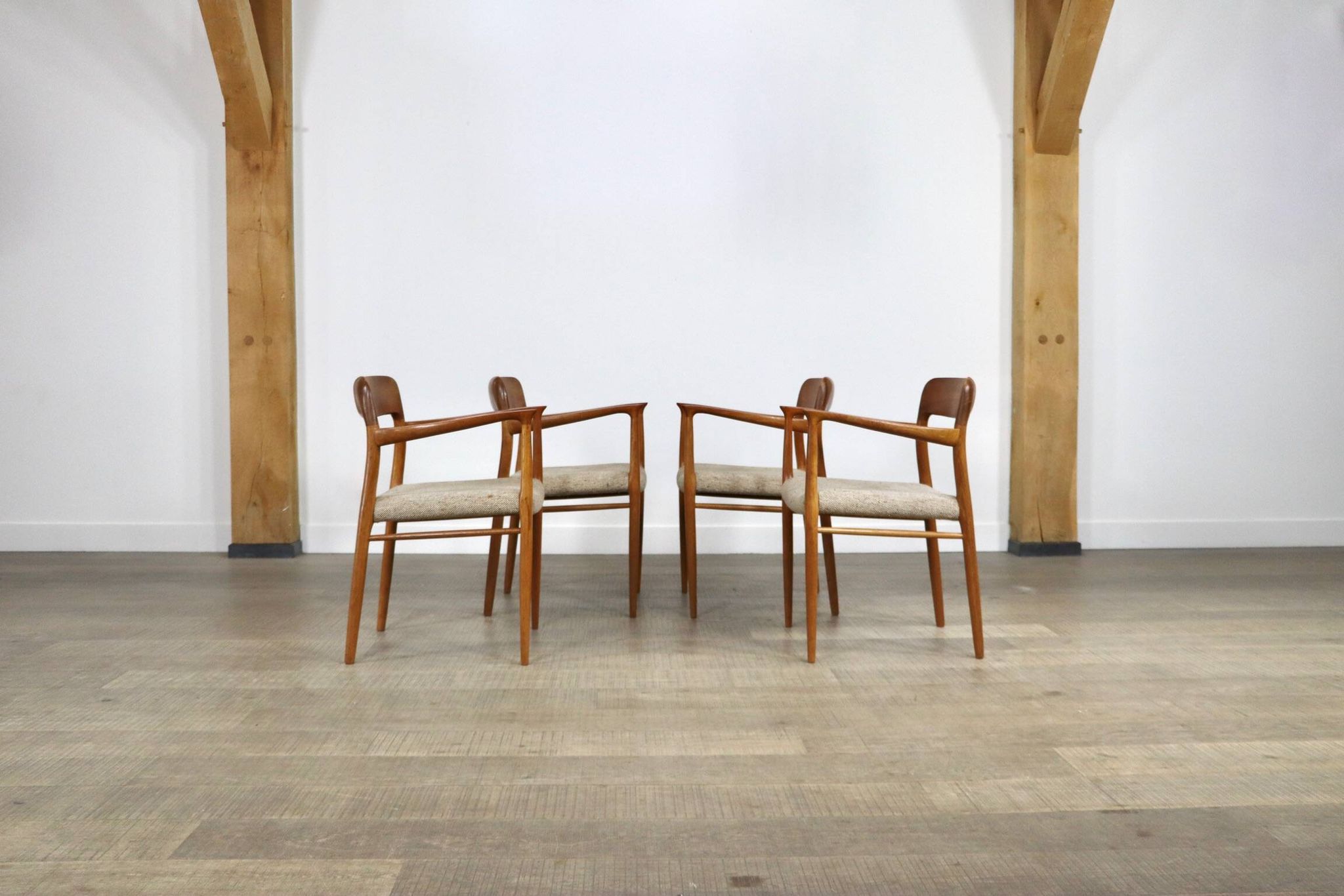 Set Of 4 Model 56 Dining Chairs In Oak By Niels Otto Møller, 1960s