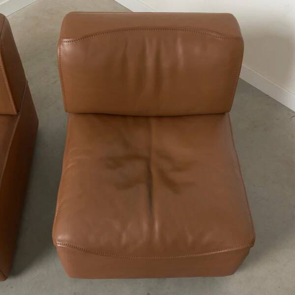 Paire de chauffeuses De Sede DS-15, années 1970