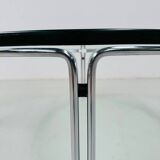 Vintage round glass & steel coffee table by Horst Brüning for Kill International, 1960s