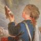 Great 18th century French painting, romantic pastoral scene