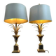 Pair of palm lamps in gilded brass – Maison Boulanger, circa 1980