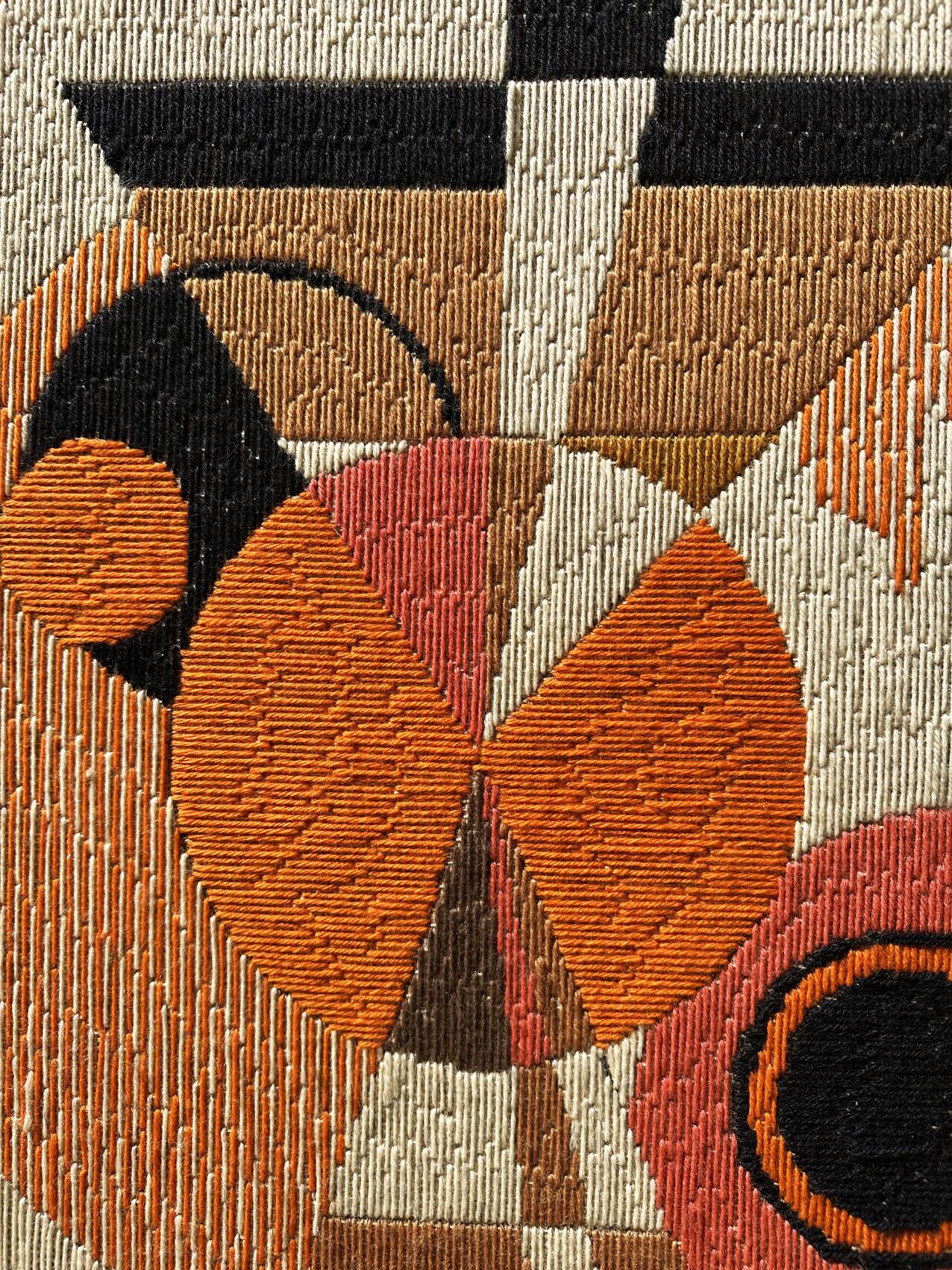 Large original kinetic tapestry OPart. France, 1970s