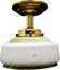 Vintage Art Deco brass and glass pendant lamp, 1950s
