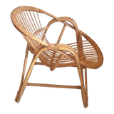 Rattan shell armchair