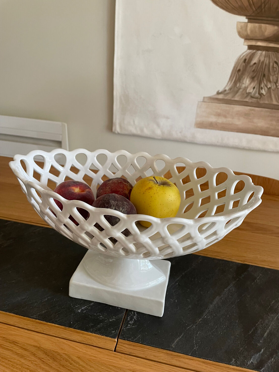 Old white porcelain fruit cup