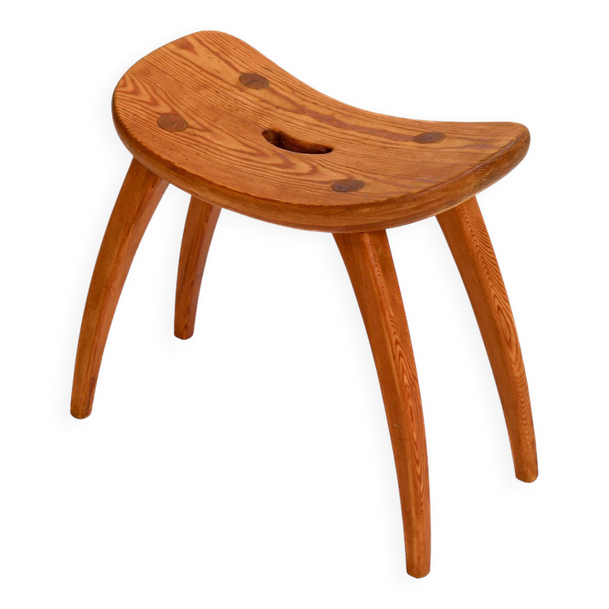Torsten Claesson stool, pine, suede 1950.